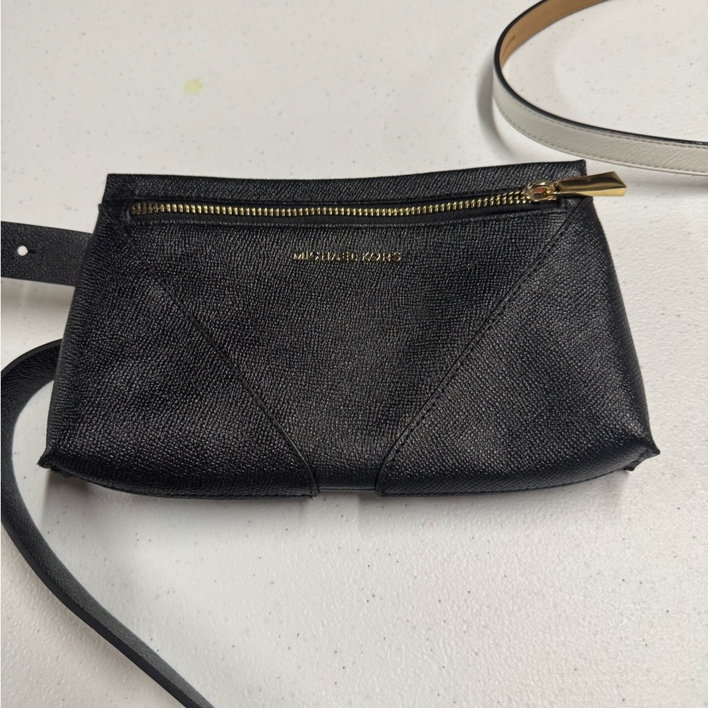 Michael Kors Black waist Bag with Gold Hardware